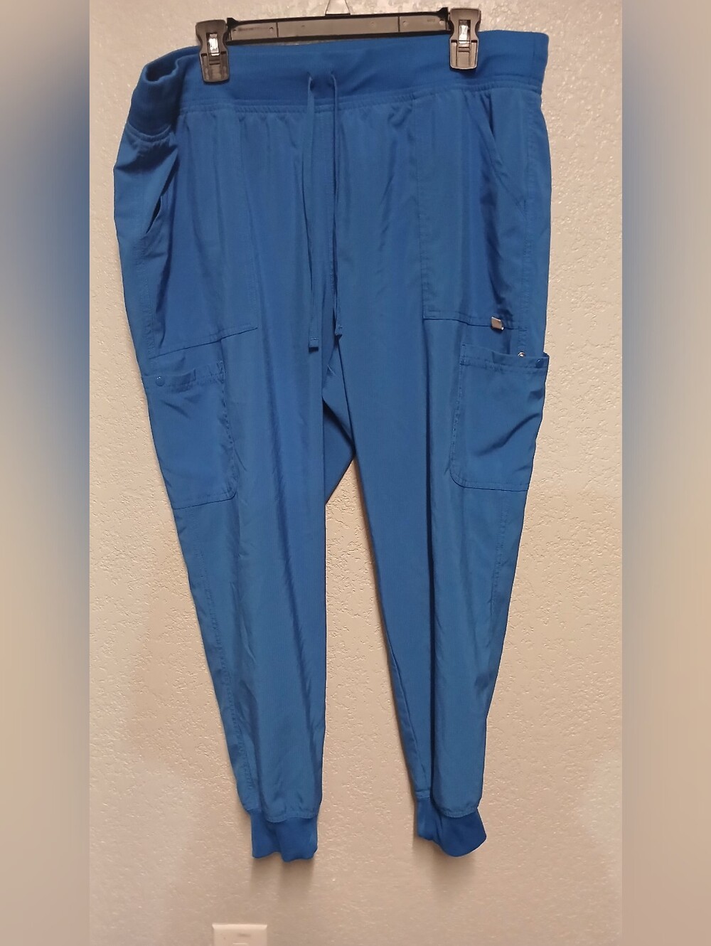 Bright Blue Cargo Jogger Scrub Pants Women's Xl Petite
